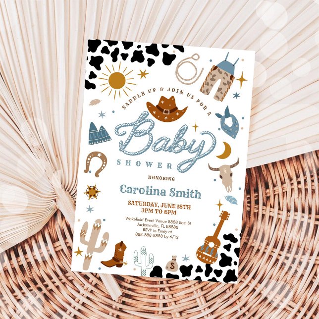 Western Cowboy Baby Shower Invitation Inbjudningar (Skapare uppladdad)