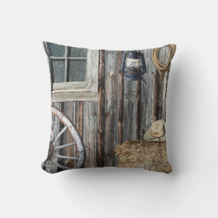 Western Cowboy Barn Pillow Kudde