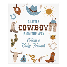 Western Cowboy Bebis Shower Skylt