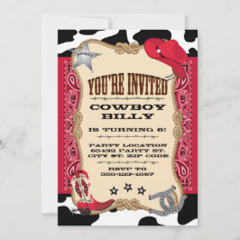 Western, Cowboy Birthday, 5x7-inbjudan Inbjudningar