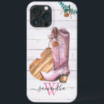 Western Cowboy Boot Monogram Boho Wood<br><div class="desc">Utformningen är ett foto och fodral är inte tillverkat med glitter, sekvenser, metall eller skogen. Denna design finns även tillgänglig på andra mobila modeller. Välj Enhetstyp om du vill visa andra iPhone, Samsung Galaxy eller Google fodral. Vissa stilar kan ändras genom att markera Stil om det är ett alternativ. Du...</div>