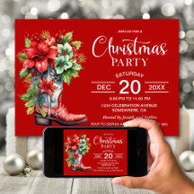 Western Cowboy Boot Red jul Party
