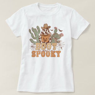 Western Cowboy Boot Scootin Spooky Halloween T Shirt