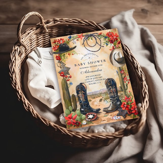 Western Cowboy Boots Baby Shower Inbjudningar (Skapare uppladdad)
