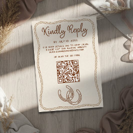 Western Cowboy Boots Barn Wedding Website QR Code OSA Kort