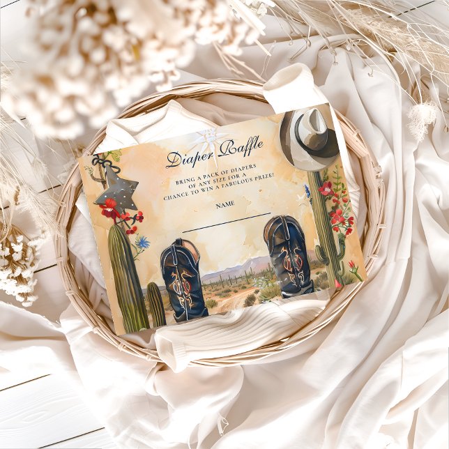 Western Cowboy Boots Diapper Raffle Tilläggskort (Skapare uppladdad)