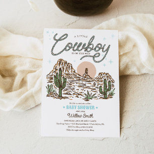 Western Cowboy Boy Baby Shower Inbjudningar