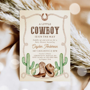 Western Cowboy Boy Baby Shower Inbjudningar