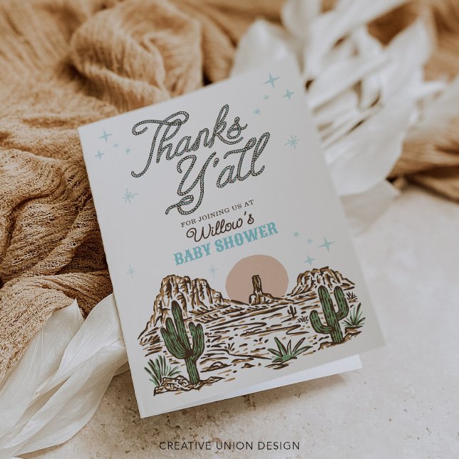 Western Cowboy Boy Baby Shower Tack du Cards Kort (Skapare uppladdad)