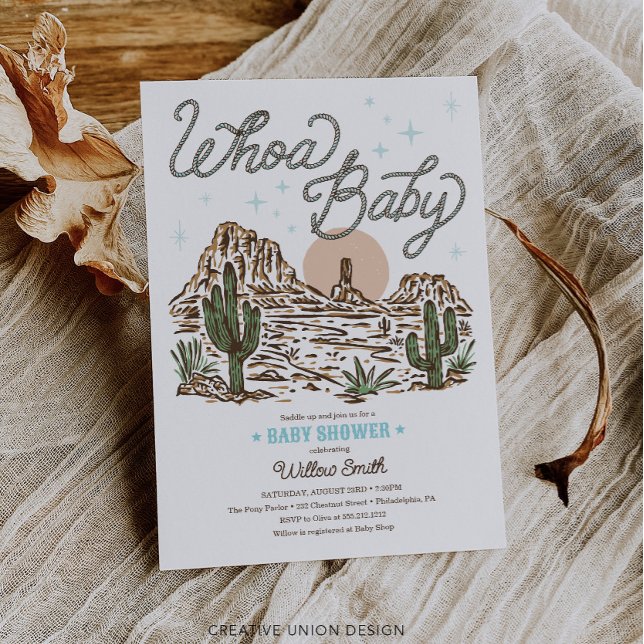 Western Cowboy Boy OBaby Shower Inbjudningar (Skapare uppladdad)