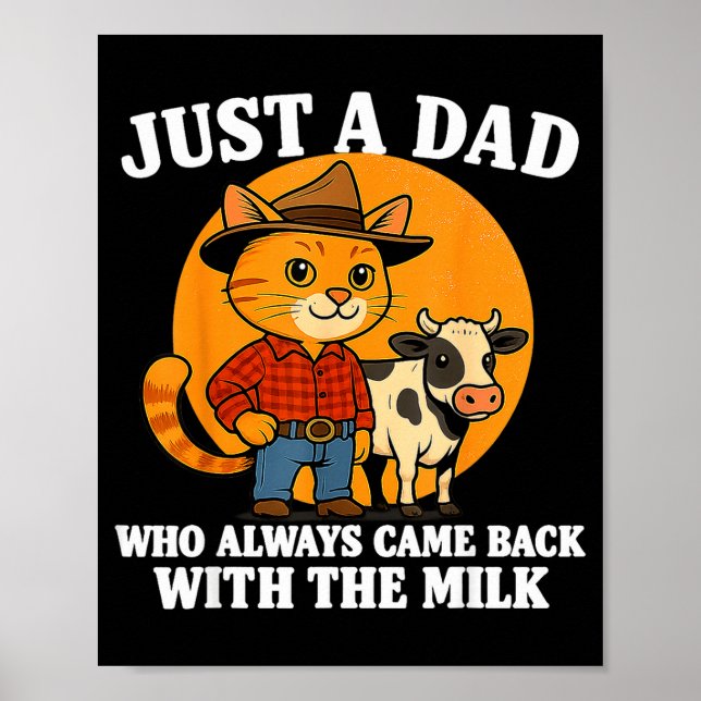 Western Cowboy Cat Just A Dad Who Came Back With M Poster (Framsidan)