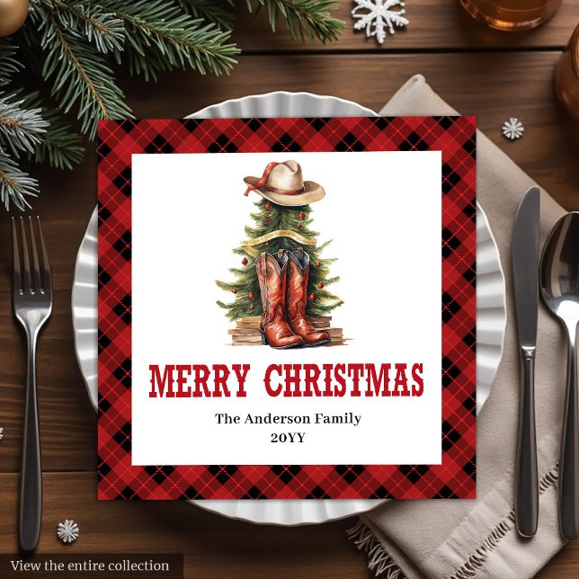 Western Cowboy Country Christmas Paper Napkins Pappersservett (Western Cowboy Country Christmas Paper Napkins)