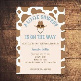 Western Cowboy Cow Print Boy Shower Inbjudningar