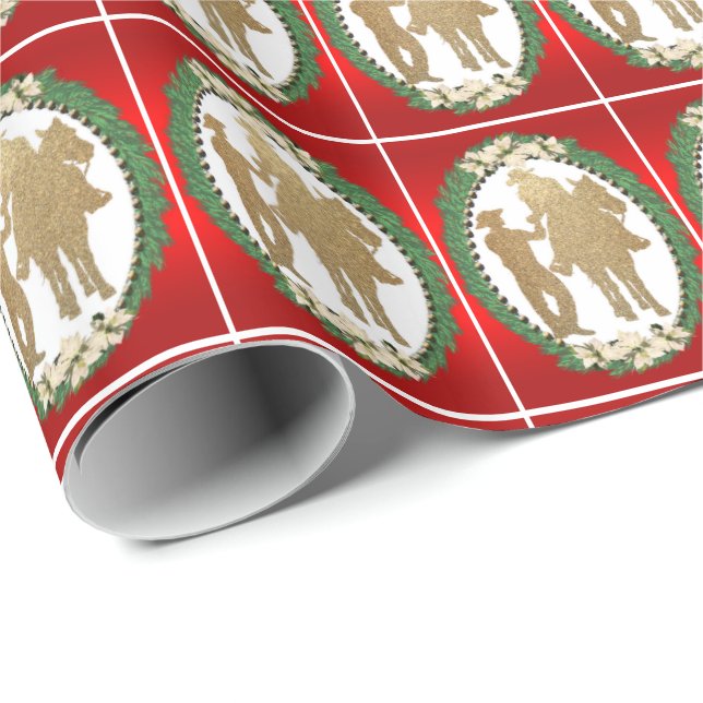 Western Cowboy Cowgirl Horse Helgdag Gift Wrap Presentpapper (Rullad Hörn)