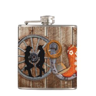 Western Cowboy Cowgirl Horseshoe Wagon Wheel Fickplunta