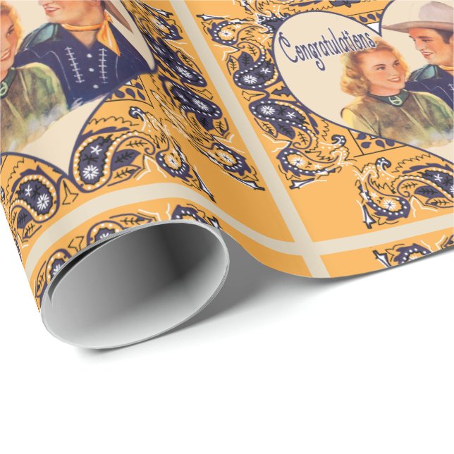 Western Cowboy Cowgirl par Grattiss Gift Presentpapper (Rullad Hörn)