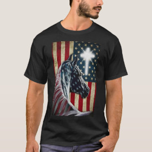 Western Cowboy Cowgirl Patriot Horse Jesus Kor U T Shirt