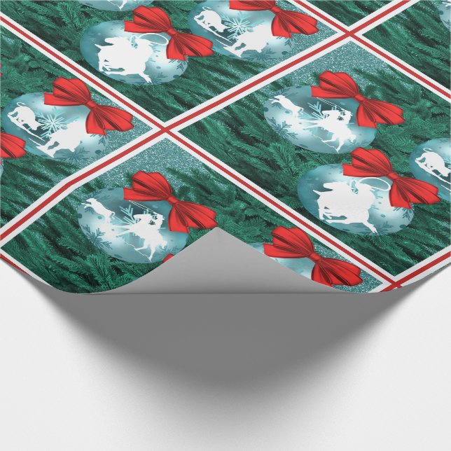 Western Cowboy Cowgirl Roping jul Gift Wrap Presentpapper (Hörn)