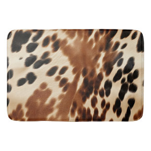 Western Cowboy Cream Brown Black Cowhide Badrumsmatta