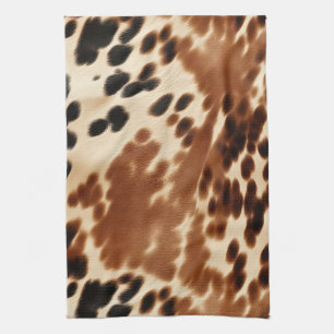 Western Cowboy Cream Brown Black Cowhide Kökshandduk