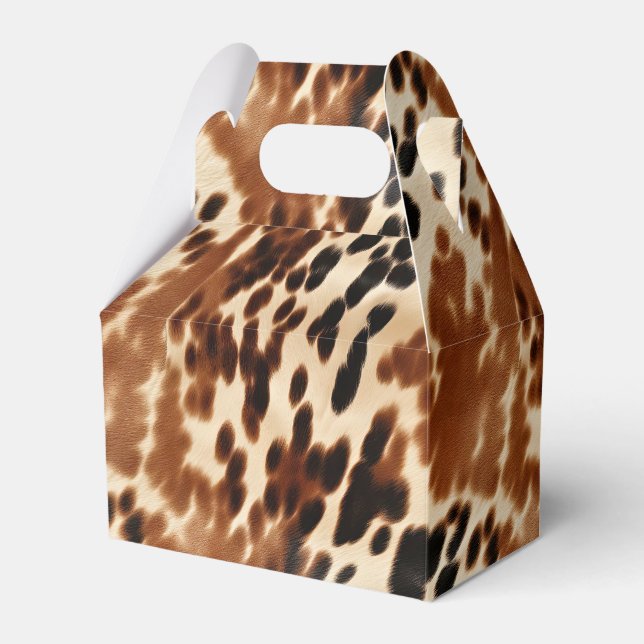 Western Cowboy Cream Brown Black Cowhide Presentaskar (Framsidan Sidan)