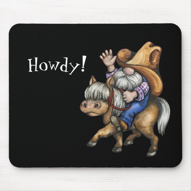 Western Cowboy Gnome Mousepad Musmatta (Framsidan)