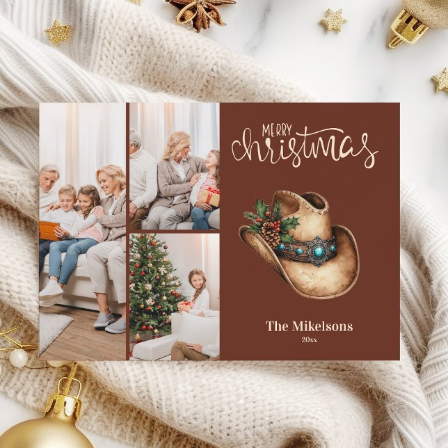 Western Cowboy Hat Christmas 3 Photo   Julkort (Skapare uppladdad)