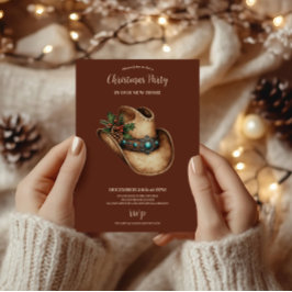 Western Cowboy Hat Christmas 9 Photo   Inbjudningar