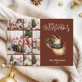 Western Cowboy Hat Christmas 9 Photo   Julkort