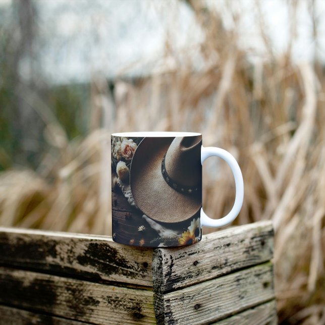 Western Cowboy Hat med Blommigtar Kaffemugg (Skapare uppladdad)