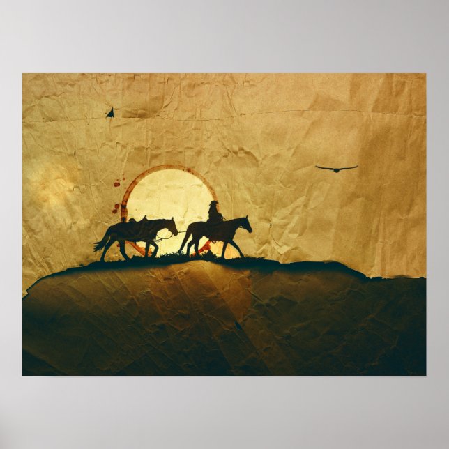 Western Cowboy Horseback Poster (Framsidan)