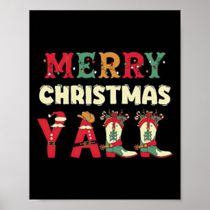 Western Cowboy Howdy God jul Yall Cowgirl Poster