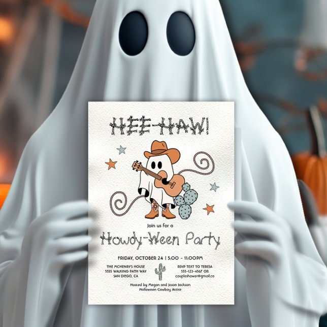 Western Cowboy Howdy-Ween Party Halloween Inbjudningar (Skapare uppladdad)