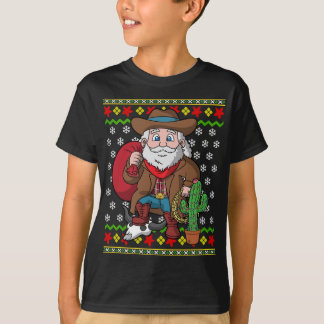 Western Cowboy Jultomten Ugly jul Sweater T Shirt