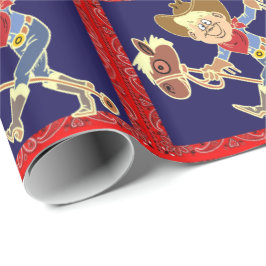 Western Cowboy Kid On Stick Horse Presentpapper