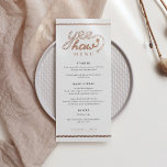 Western Cowboy Land Rustic Bröllop Menu Meny<br><div class="desc">Westerna Cowboy Land Rustic Bröllop</div>