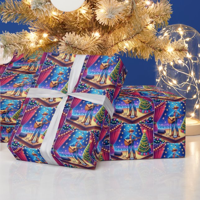 Western Cowboy Land Singer-jul Presentpapper (Helgdagar)