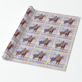 Western Cowboy on Horse Bröllop Toast Gift Wrap Presentpapper