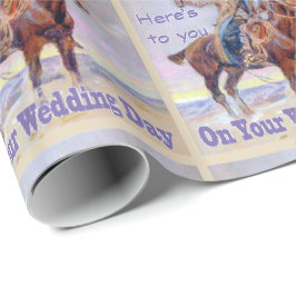Western Cowboy on Horse Bröllop Toast Gift Wrap Presentpapper