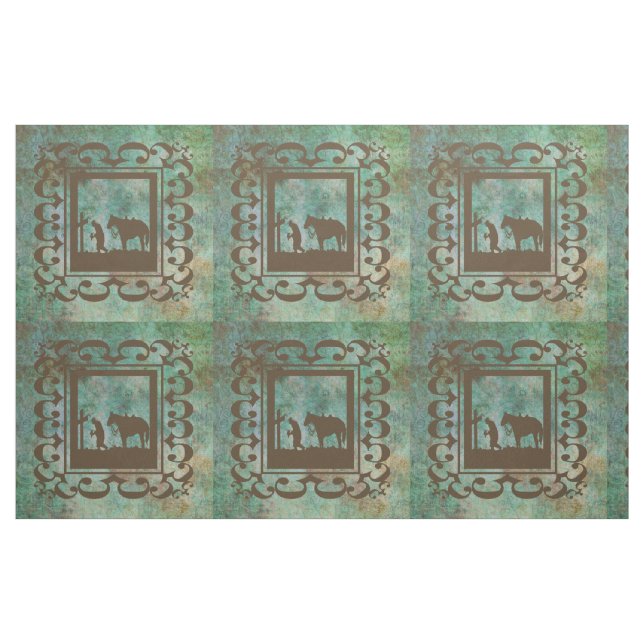 Western Cowboy Prayer Design Fabric 9-tums fyrkant Tyg (Fat Quarter)