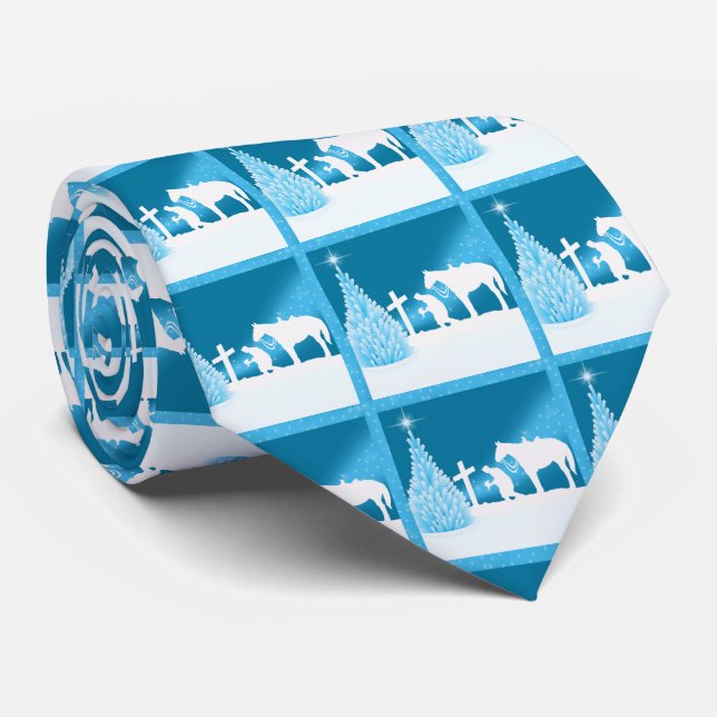 Western Cowboy Praying Winter Snö Scene Slips (Rullad)