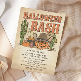 Western Cowboy Pumpkin Halloween Bash Party Inbjudningar
