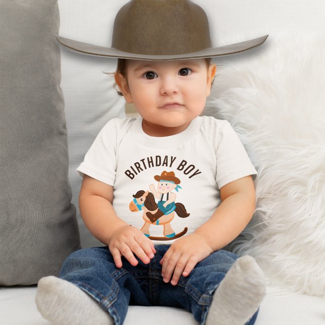 Western Cowboy Rocking Horse Boy Birthday T Shirt (Skapare uppladdad)