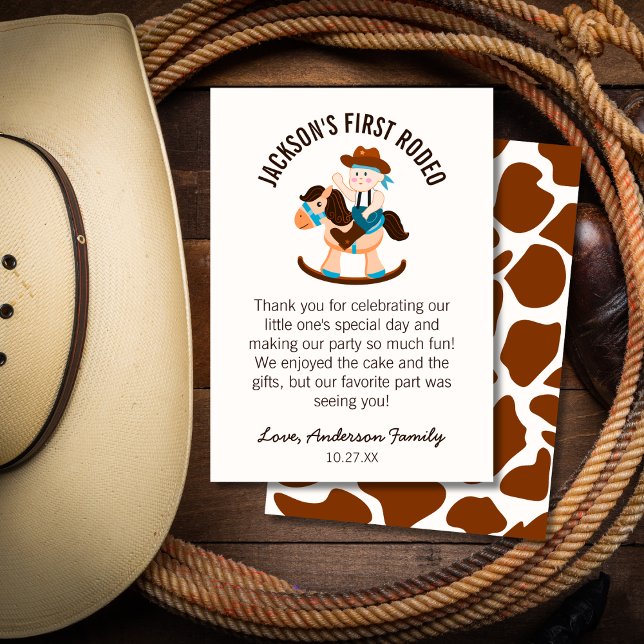 Western Cowboy Rocking Horse Boy Birthday Tack Kort (Skapare uppladdad)