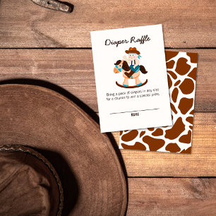 Western Cowboy Rocking Horse Boy Diaper Raffle Tilläggskort
