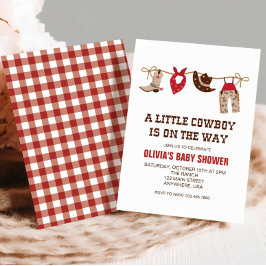 Western Cowboy röd Baby Shower Inbjudningar