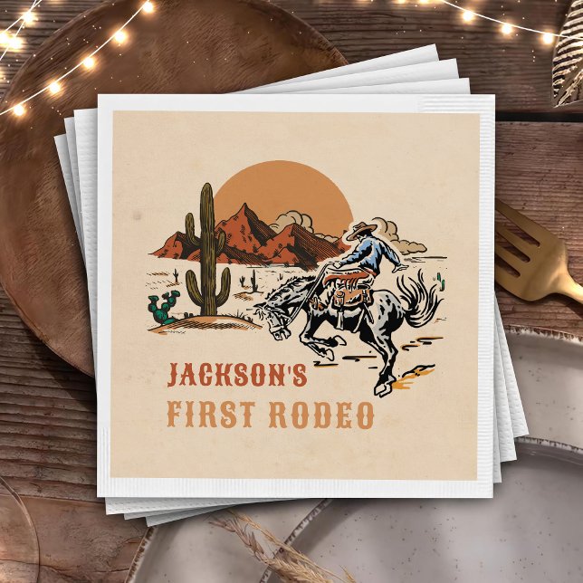 Western Cowboy Rodeo 1:a födelsedagsservetter Pappersservett (Skapare uppladdad)