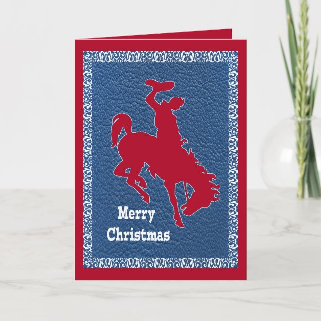 Western Cowboy Rodeo Bronc Rider Faux Leather Kort (Framsida)