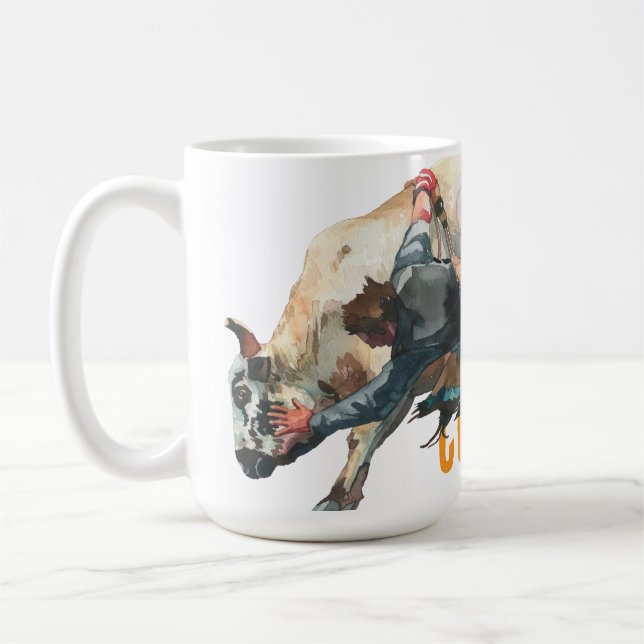 Western Cowboy Rodeo Bull Kaffemugg (Vänster)