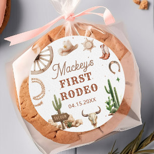 Western Cowboy Rodeo Födelsedagsdekal Runt Klistermärke